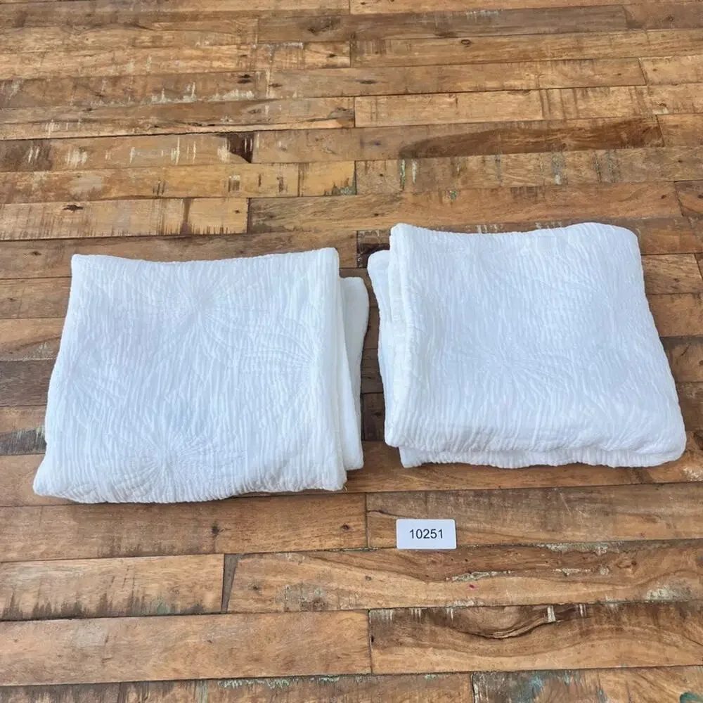 Rejuvenation Two King Size Pillow Shams Embroidered Florals Organic Cotton